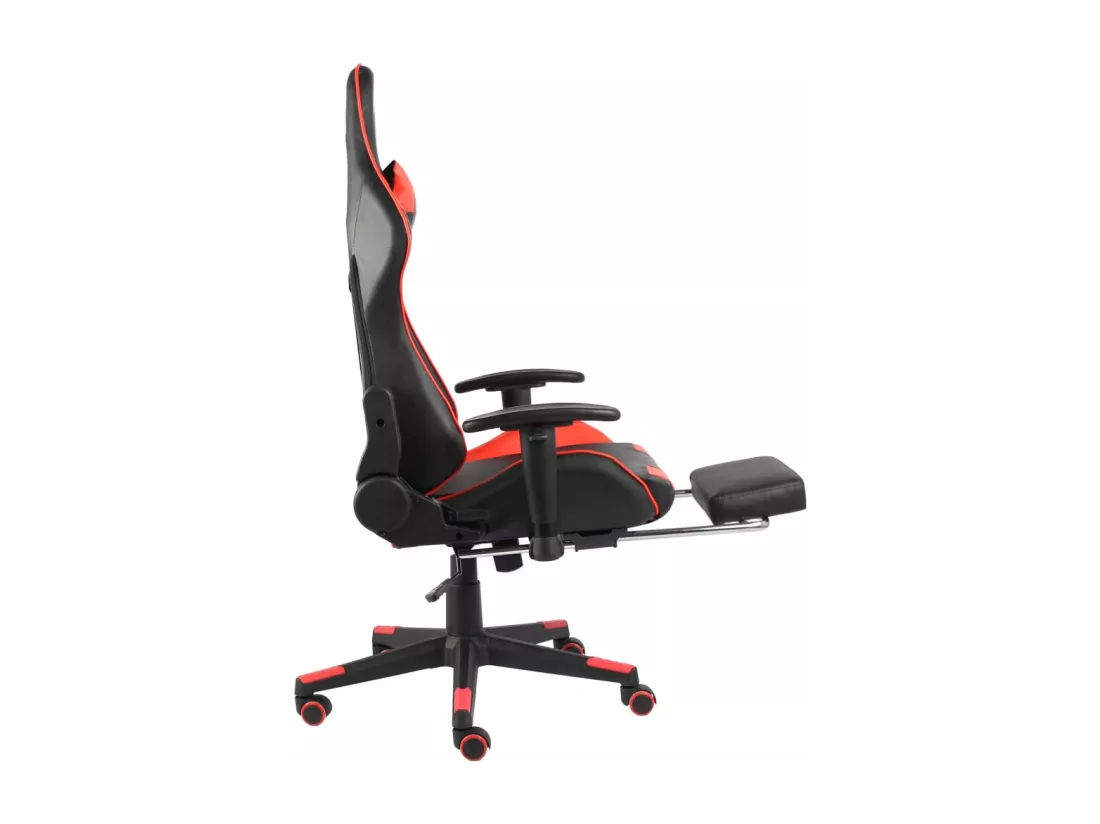 Chaise de jeu pivotante avec repose-pied Rouge PVC