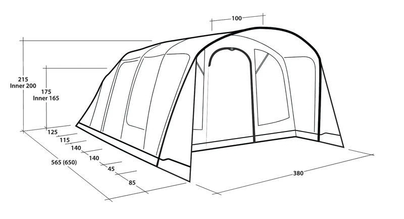 Outwell Colorado 6 Vierraum Tunnelzelt Air für 6 Personen