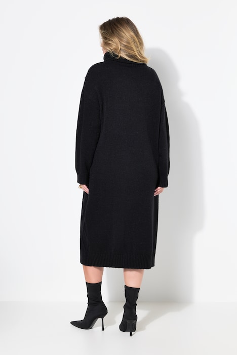Strickkleid, Rhombenstruktur, Zierperlen, Langarm