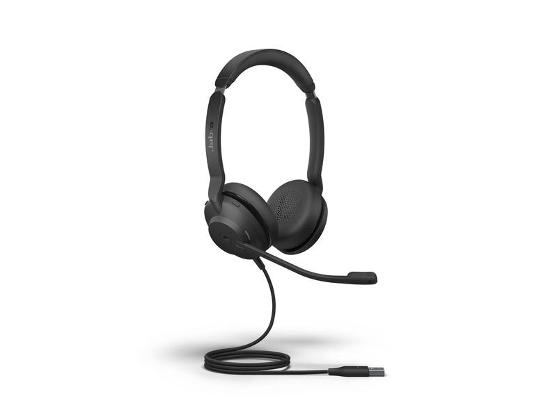 Jabra Headset Evolve2 30 SE Duo MS Schwarz, USB-A Entwickelt, damit Sie produktiv bleiben, leicht, tragbar, zuverlässig, komfortabel