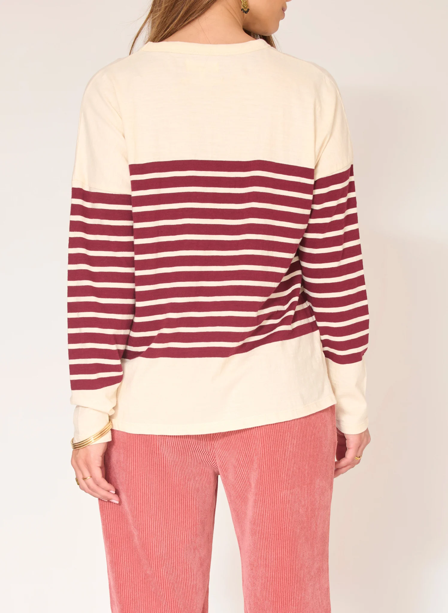 TIPI - Tee-shirt oversize col rond en coton | Rouge