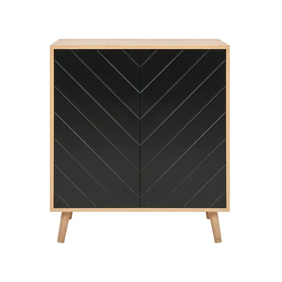 BRISTOW - Dressoir - Lichtbruin/Zwart - Hout