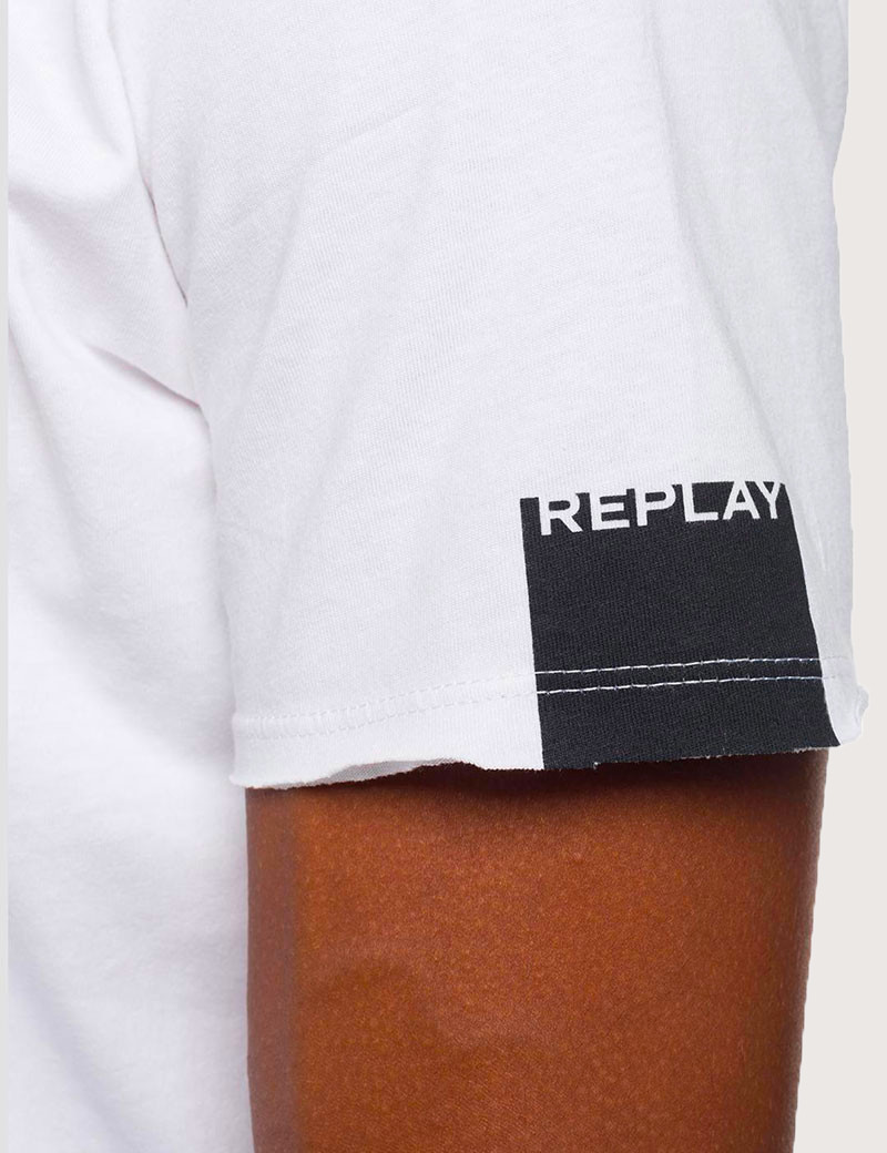 REPLAY T-SHIRT HOMME EN COTON BLANC