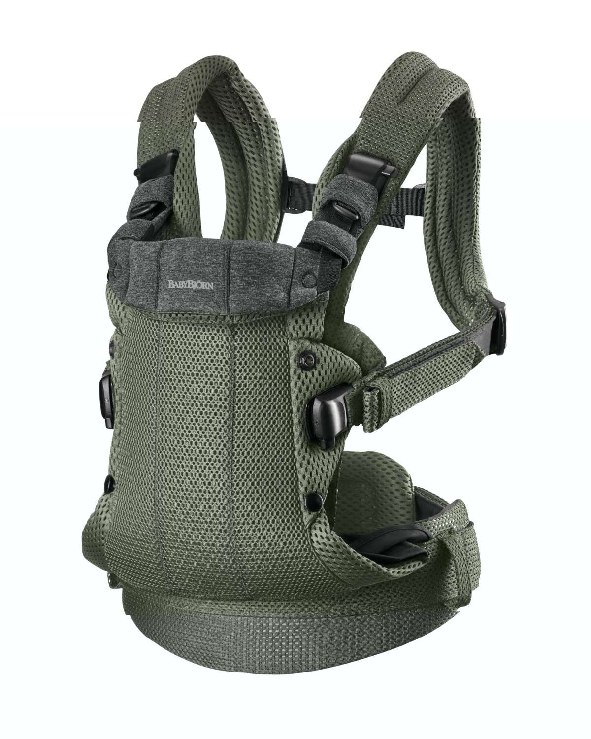 Bæresele Harmony – Front & Rygg – Ekstra Ryggstøtte – Baby Carrier 0-3år, Mørkgrønn
