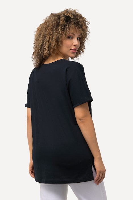 T-Shirt, Lady-Motiv, Oversized, Rundhals, Halbarm