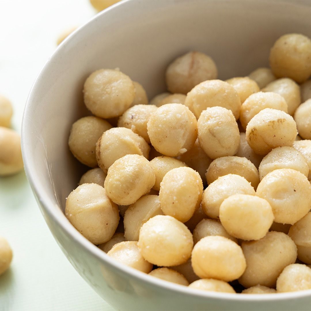 Macadamia noten gebrand gezouten