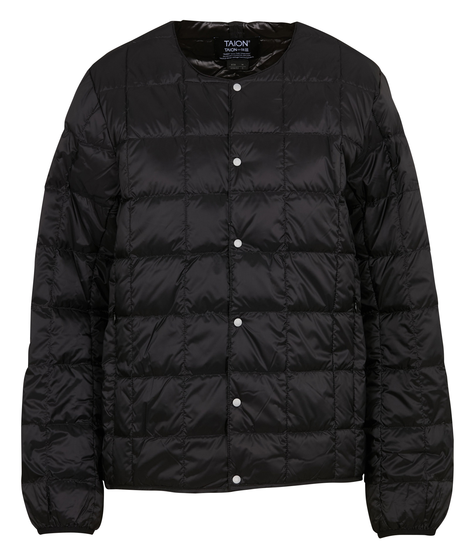 Veste col rond matelassée | Noir