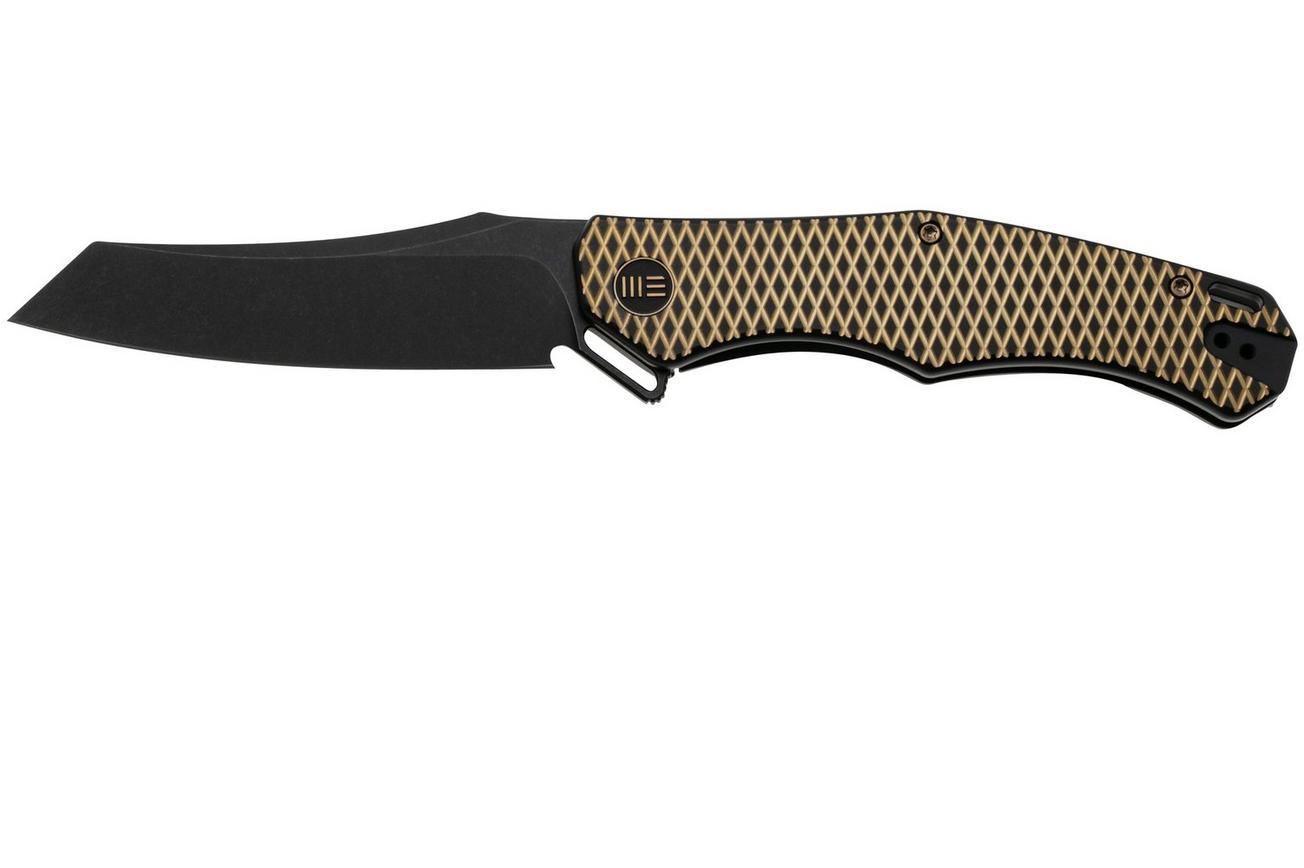 WE Knife RekkeR WE22010G-3 Blackwashed CPM 20CV, Black Titanium Golden Diamond Pattern zakmes, Kyle Lamb design
