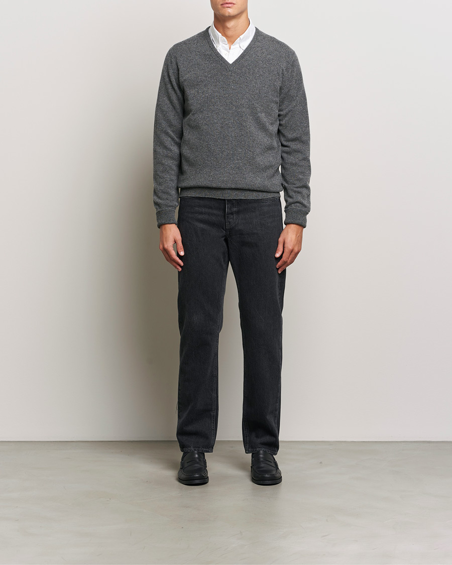 William Lockie Rob Lambswool V-Neck Cliff