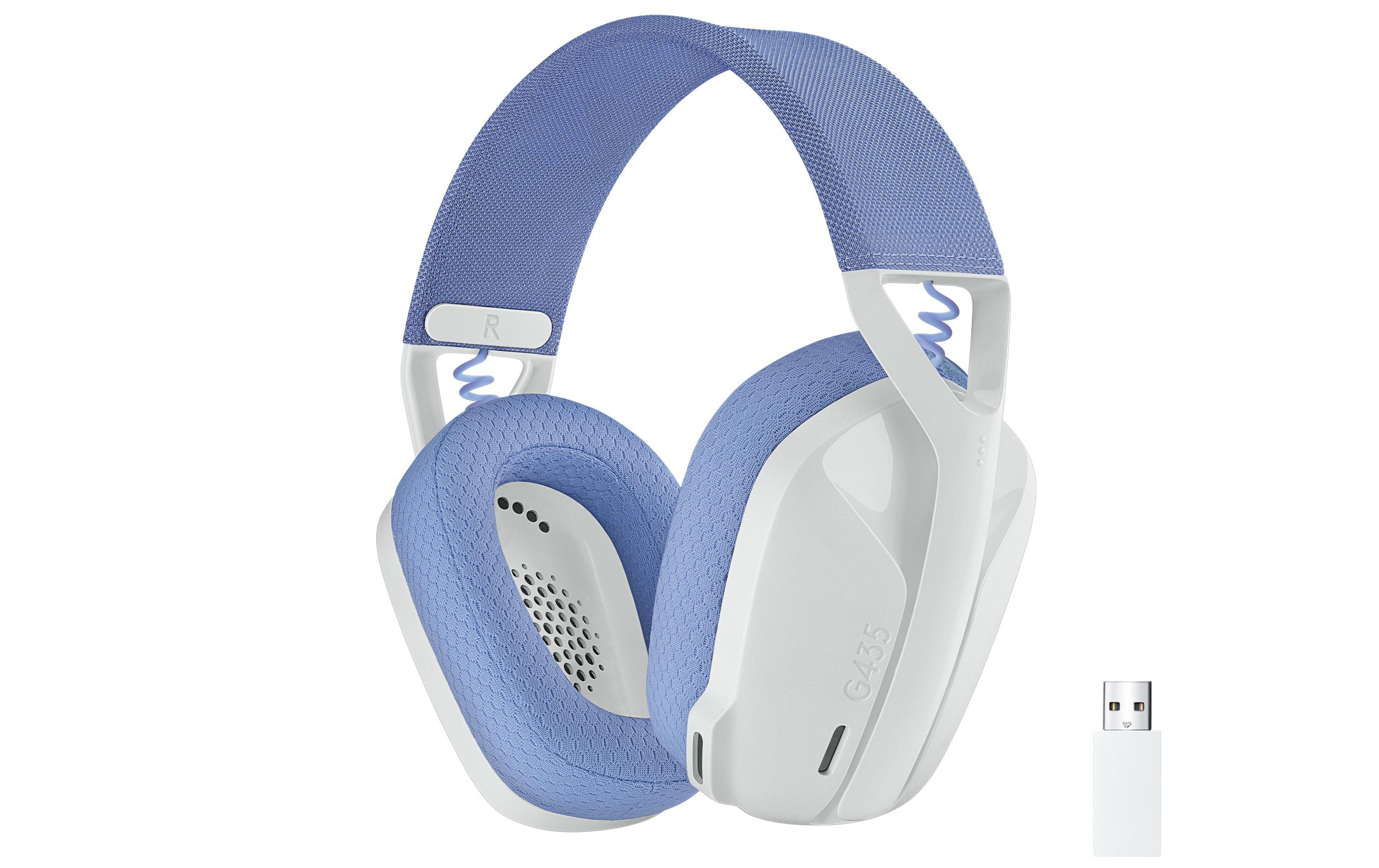 Headset G435 Gaming Lightspeed WeissKabelloses Gaming-Headset mit integrierten Beamforming-Mikrofonen und bis zu 18 Stunden Akkulaufzeit
