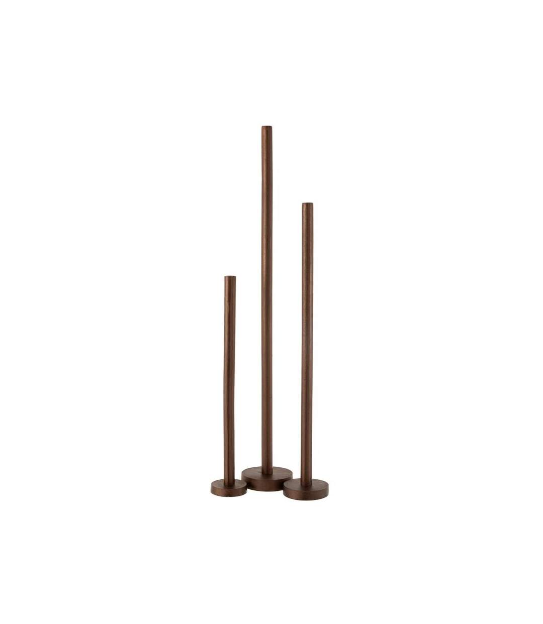 Paris Prix - Lot De 3 Chandeliers Déco mat 100cm Marron Foncé