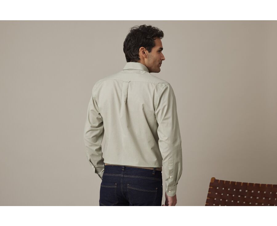 Chemise manches longues coton et lin Vert tilleuil - COLTEN