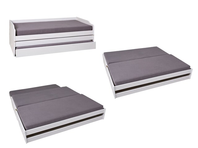 Stauraum-/Funktionsbett JANNES 90 x 200 cm weiß