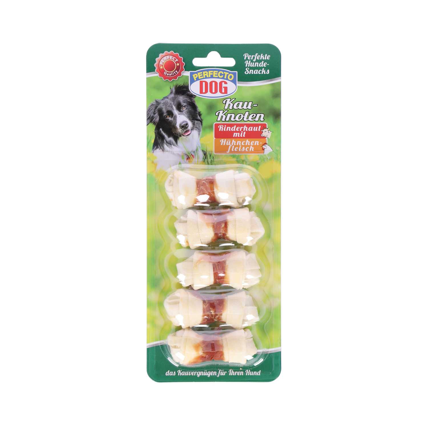 Perfecto Dog Hundesnack Kauknoten Rinderhaut Hühnchenfleisch 5er 65 g
