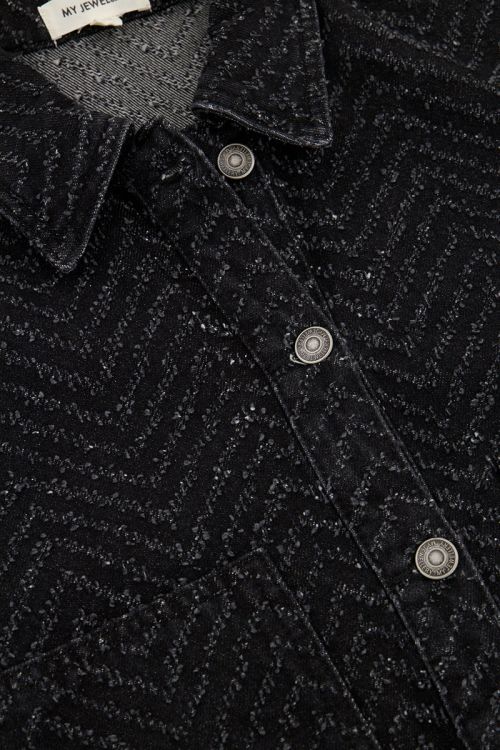 Zwart jacquard denim jasje
