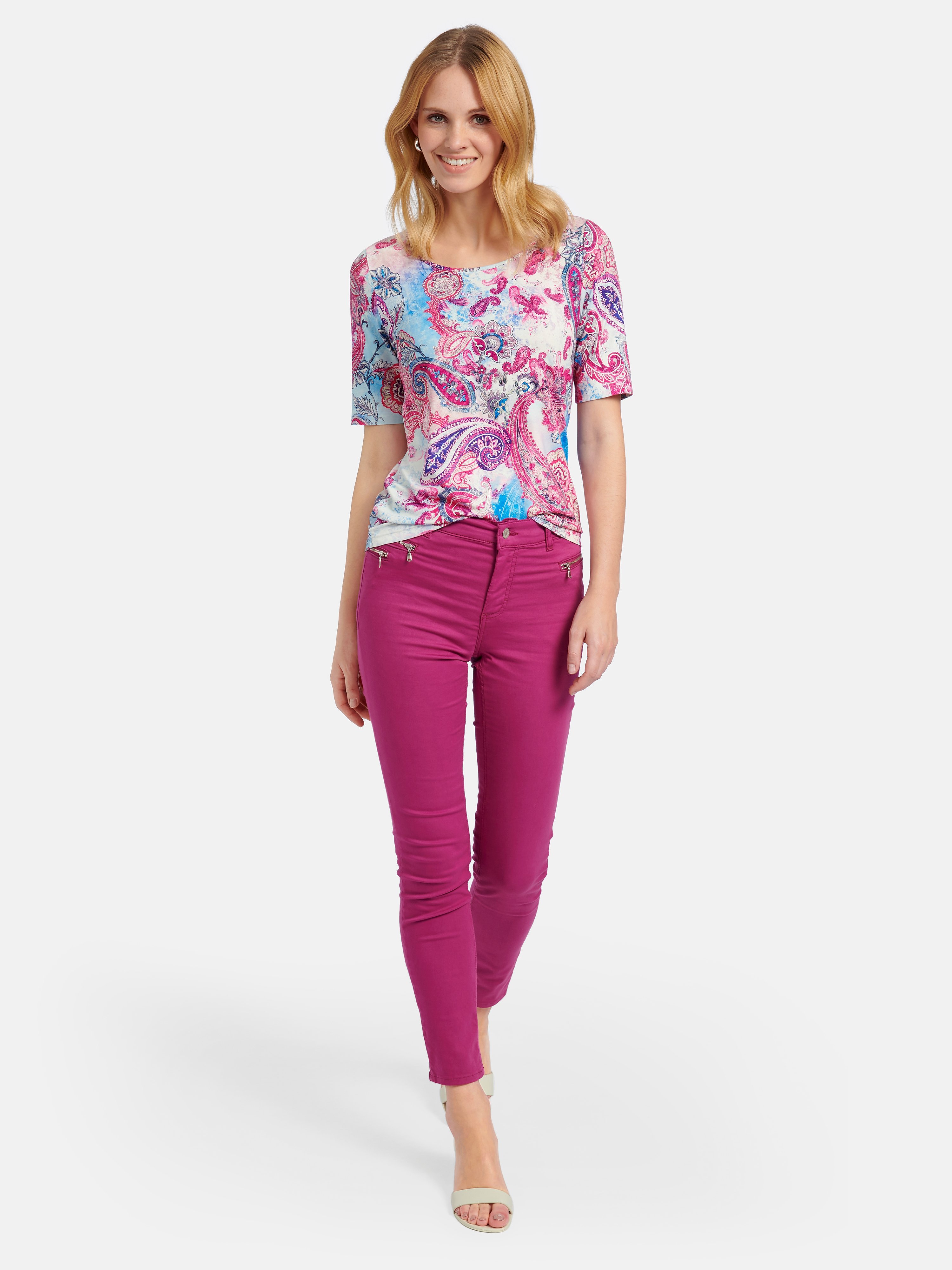 Rundhals-Shirt mit 1/2-Arm