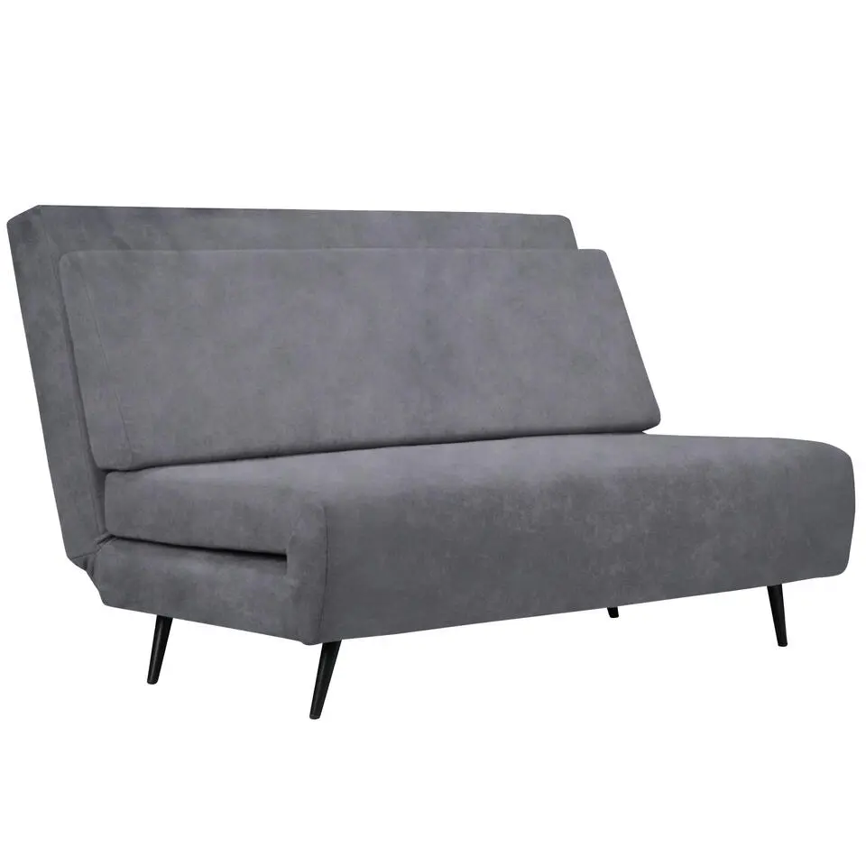 Mallory - Slaapbank 140 cm in antraciet fluweel