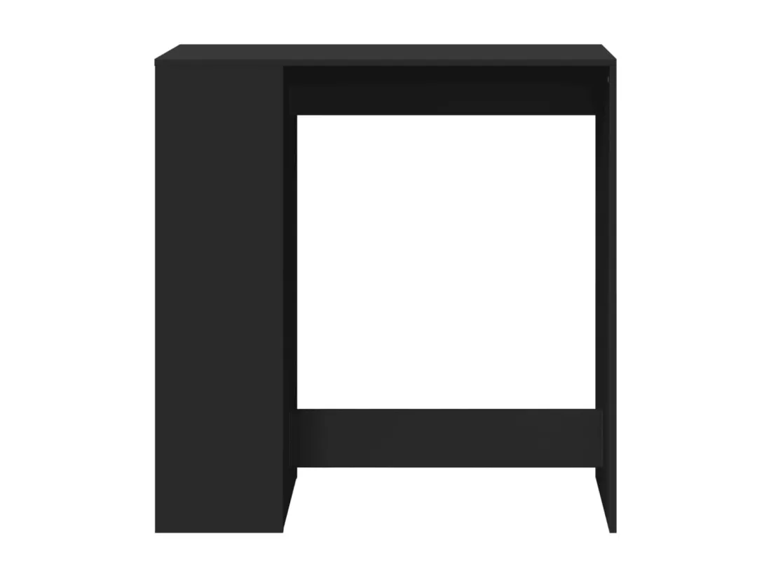 Table de bar avec étagères noir bois d'ingénierie