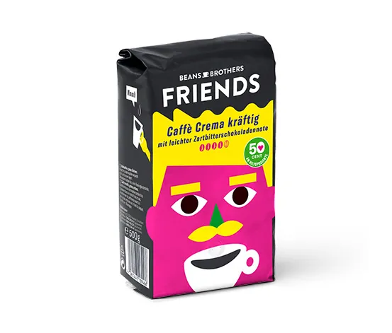 BEANS BROTHERS FRIENDS Caffè Crema Kräftig - 10x 500 g Ganze Bohne