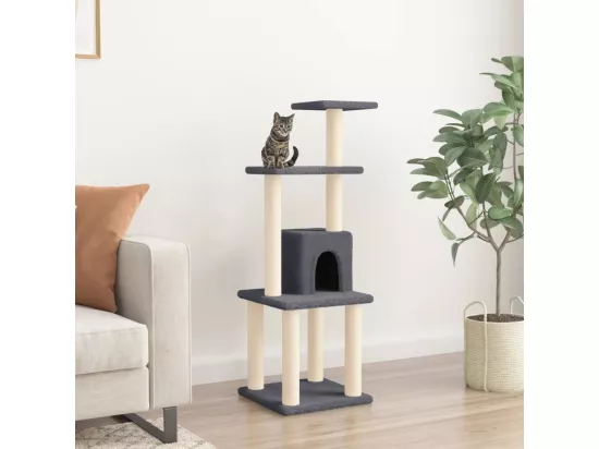 Arbre à chat avec griffoirs en sisal Gris foncé 105 cm