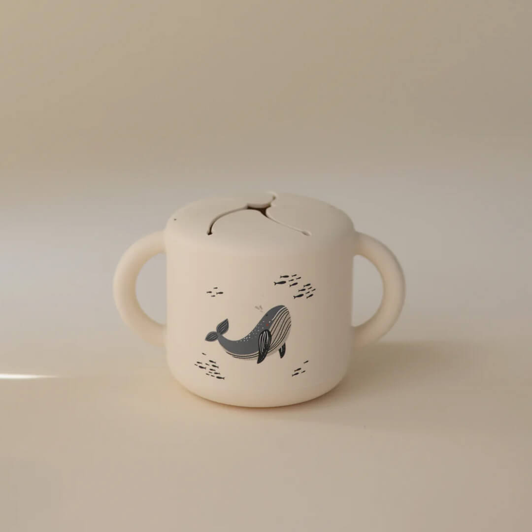 Mushie siliconen snackbeker - whales