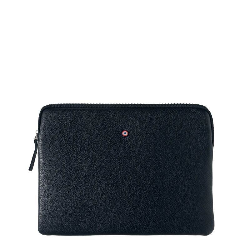 Pochette pour Ipad Guillaume Cuir grainé Lune bleue