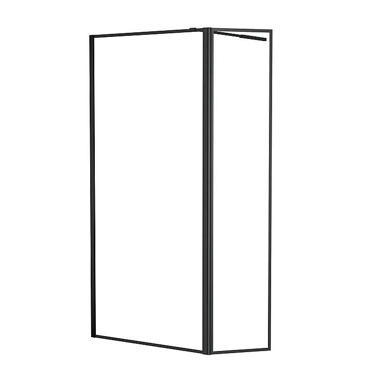 Paroi de douche à l'italienne et volet noir Galedo Dark Edge transparent 90+40cm