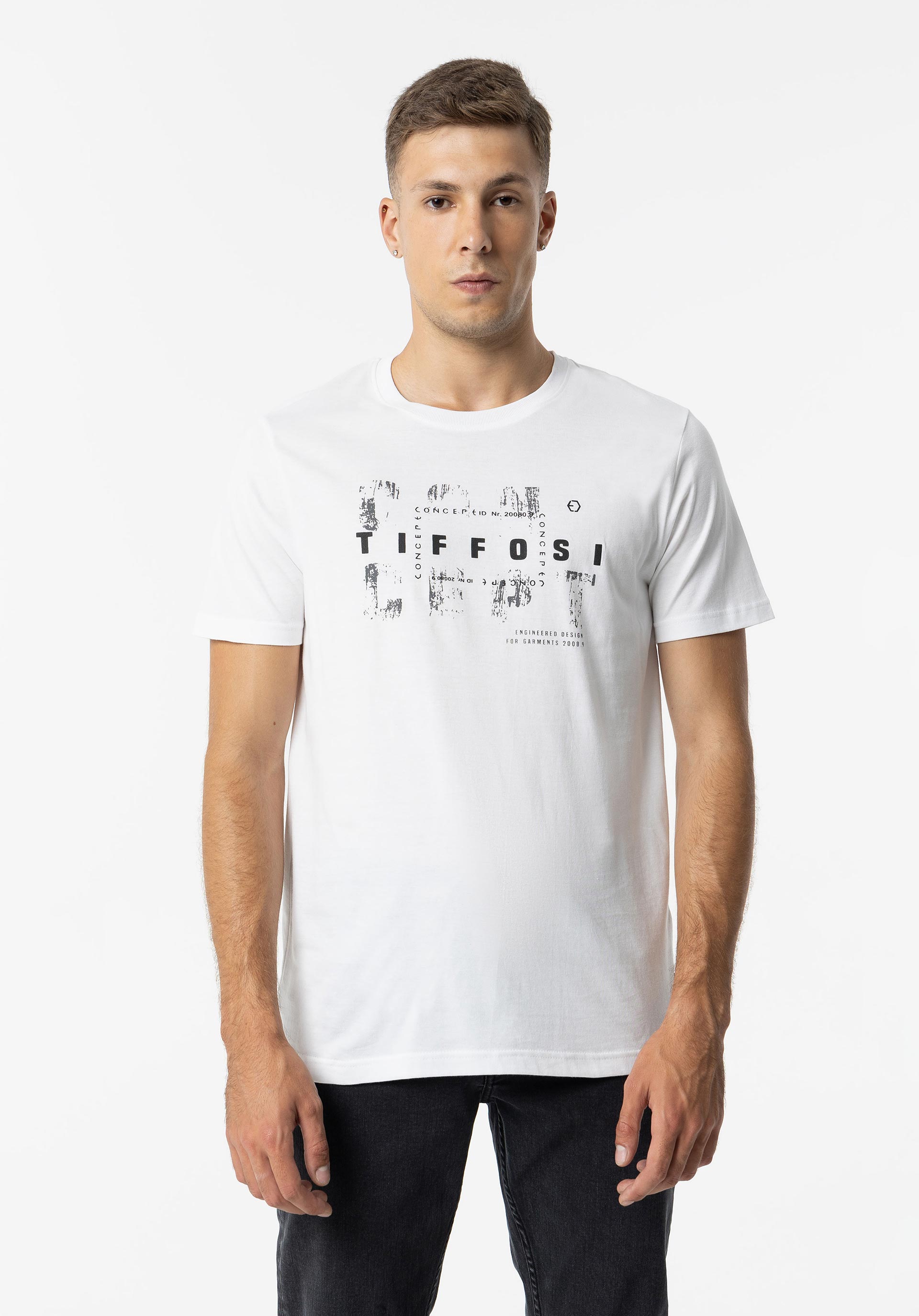 T-shirt Estampado Frontal com Relevo