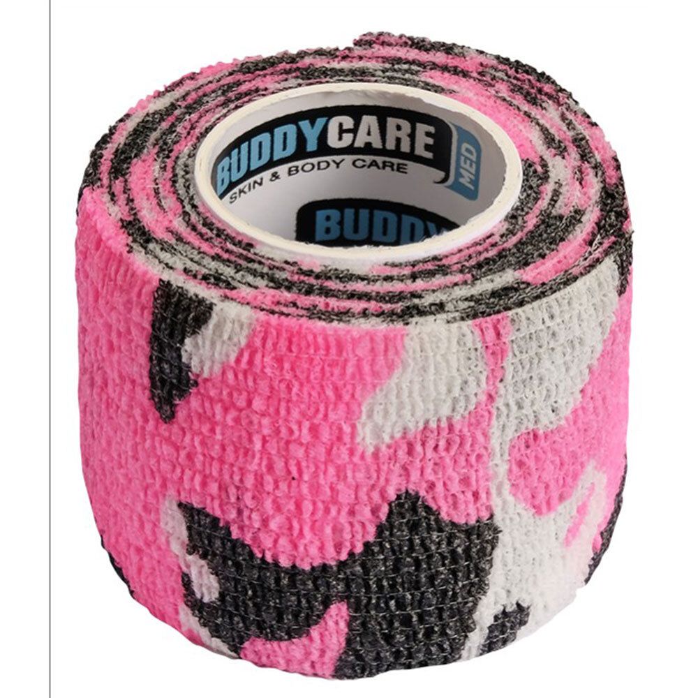 BUDDYCARE® MED Pflasterbandagen CAMOUFLAGE PINK 5 cm x 4,5m Latexfrei