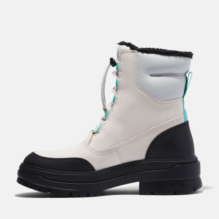 Bota feminina Brooke Valley com forro térmico na cor branca.