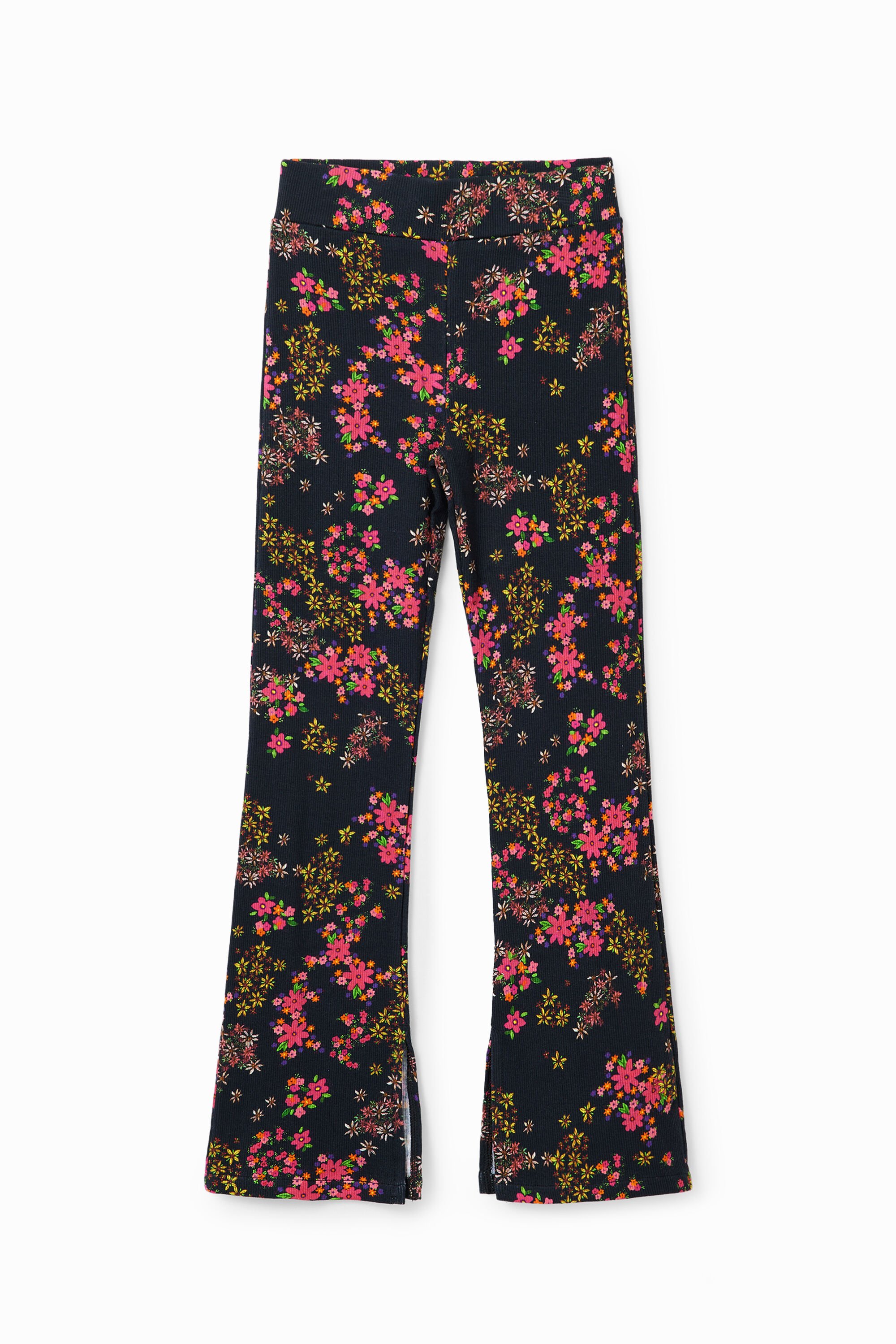 Calças legging florais flare