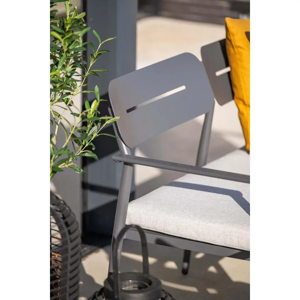 Morella loungeset - 4-delig - carbon black - valley sand