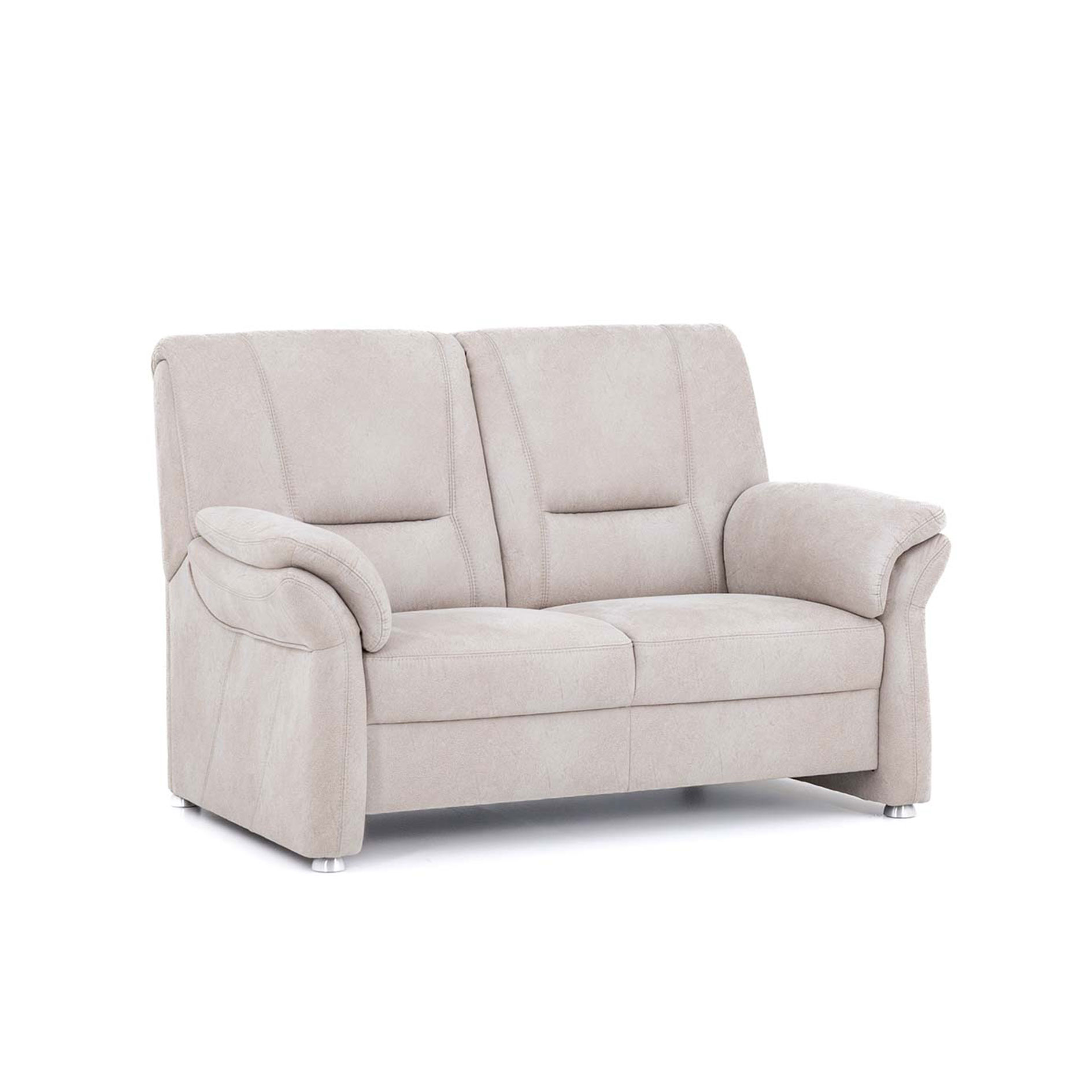 polsterpower 2-Sitzer Sofa - Saddle silber - Federkern