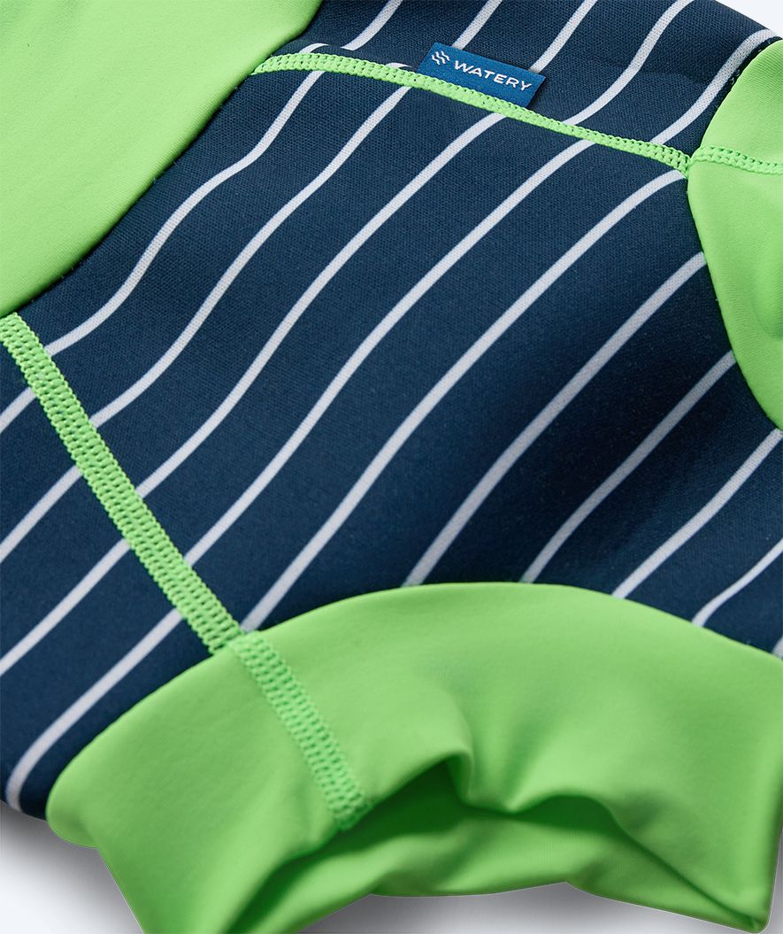 Watery blebadebukser til børn - Neoprene Swim Nappy - Green Stripes