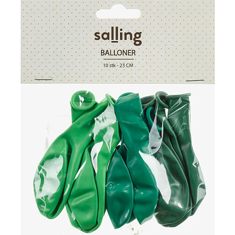 Salling latexballoner Ø:23 cm 10-pak - Grøn