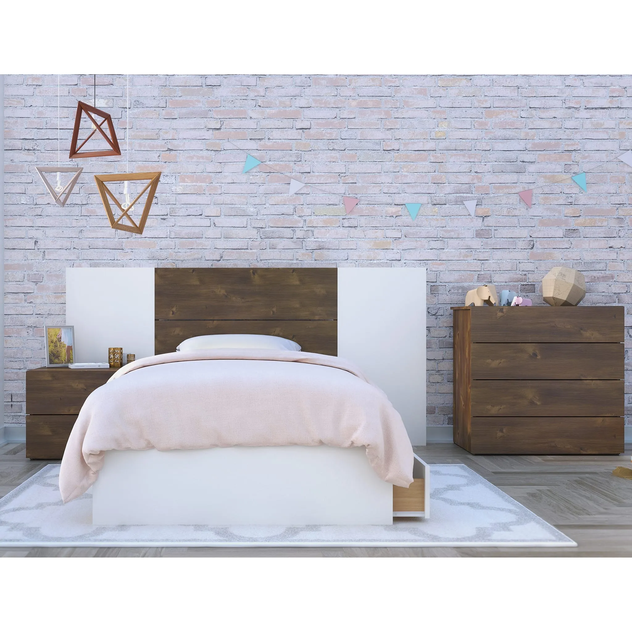 Nexera Bureau 4 Tiroirs Arcadia - Truffe