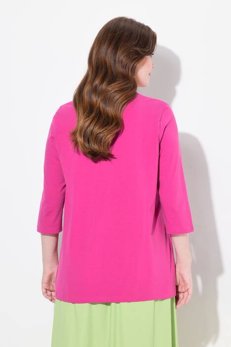 Shirt, Natur-Motiv, A-Linie, V-Ausschnitt, 3/4-Arm, Sommerbeere