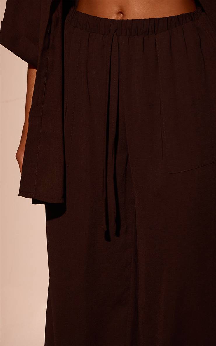 Espresso Pantalon De Plage À Cordon Effet Lin