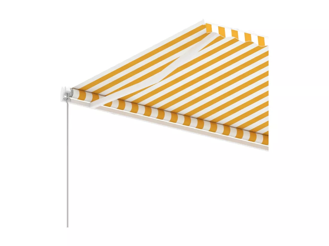 Auvent manuel rétractable sur pied 600x300 cm Jaune/Blanc
