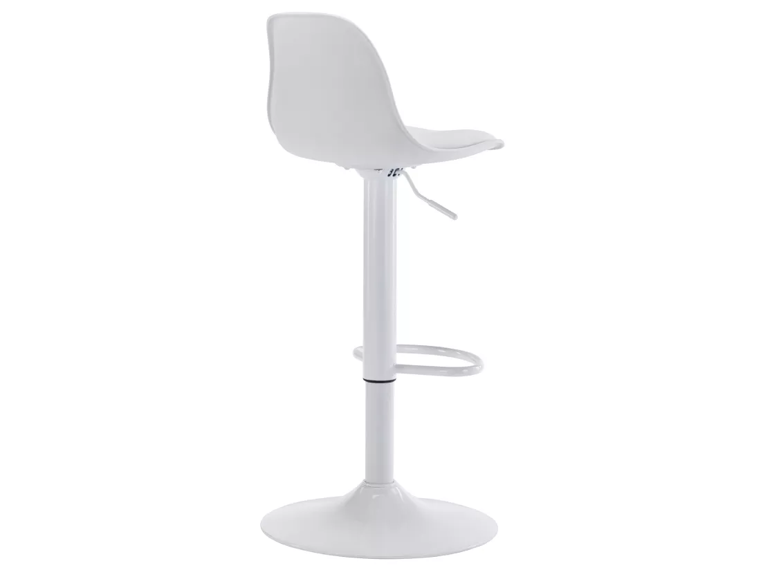 Lot de 2 tabourets de bar en polypropylène et métal - Hauteur réglable - Blanc - XAFY