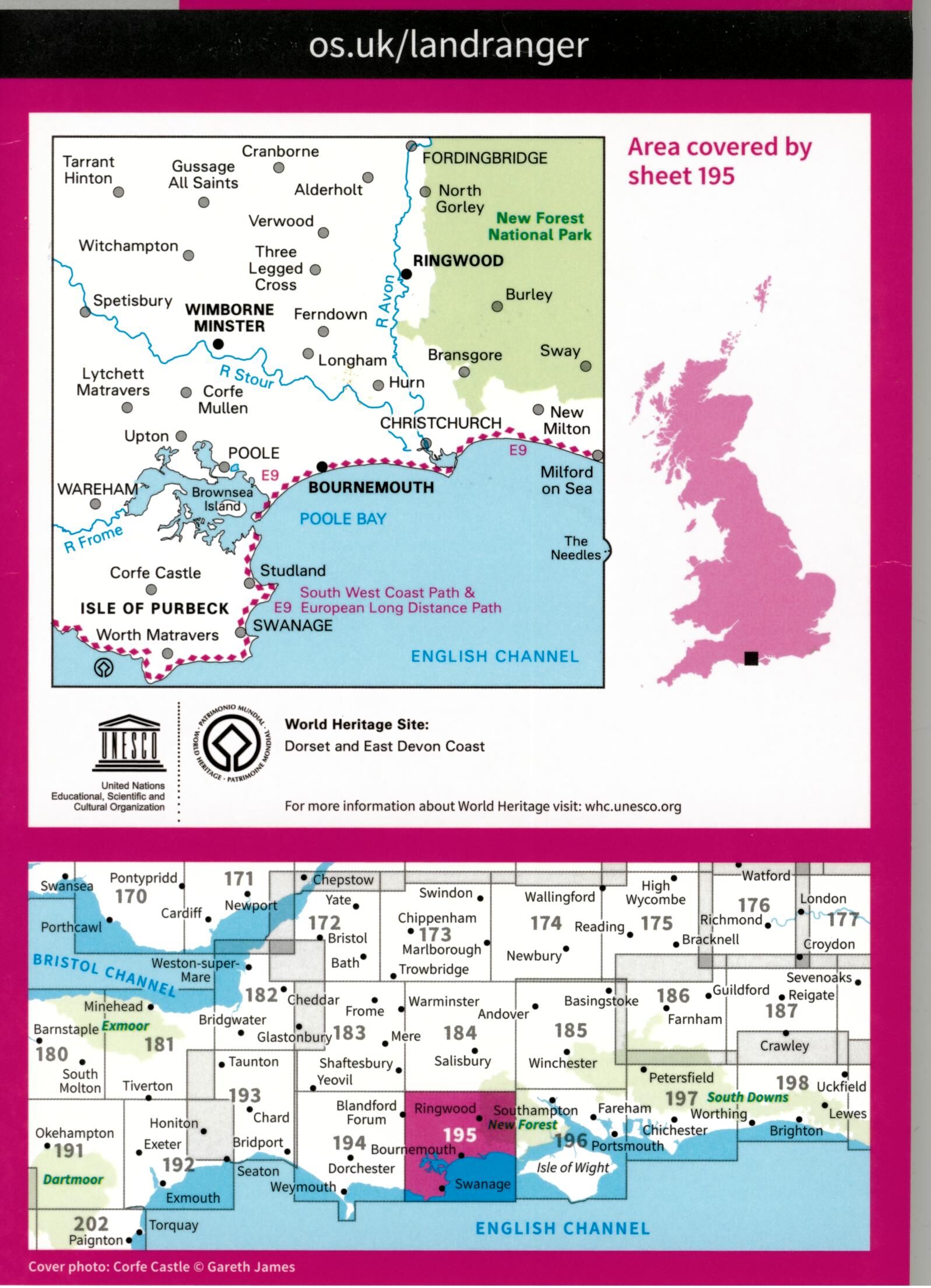 ORDNANCE SURVEY - 195 GB BOURNEMOUTH 1 50 000