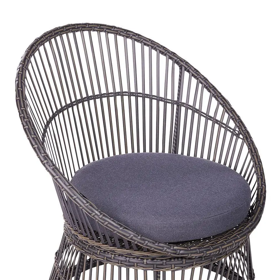 MESYNA - Bistro set - Taupe - PE rotan