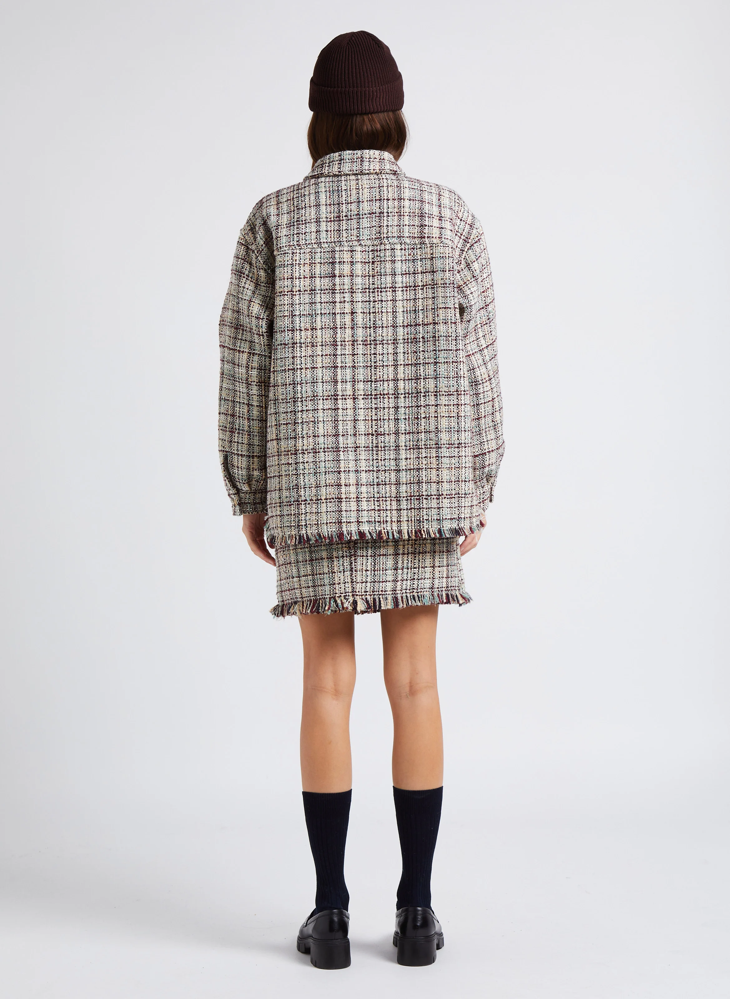 Jupe courte texturée| Beige
