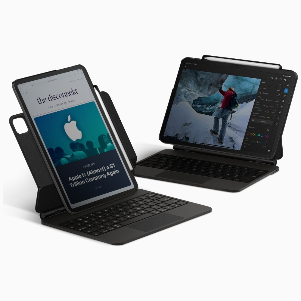 iPad Pro 13“ (2024) Hardcase Hülle Axel mit Apple Pencil Halterung (UNIQ-PDP13(M4)-AXELBLK) - Schwarz