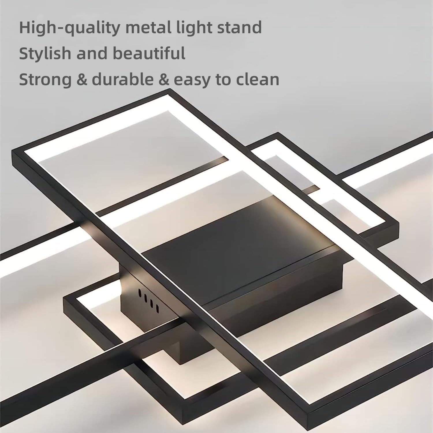 LED Deckenleuchte Schwarz Modern Deckenlampe Wohnzimmer (110x60x9cm), Dimmbar Wohnzimmerlampe mit Fernbedienung, Schlafzimmerlampe, Groß Deckenbeleuchtung Wohnzimmer Schlafzimmer Büro