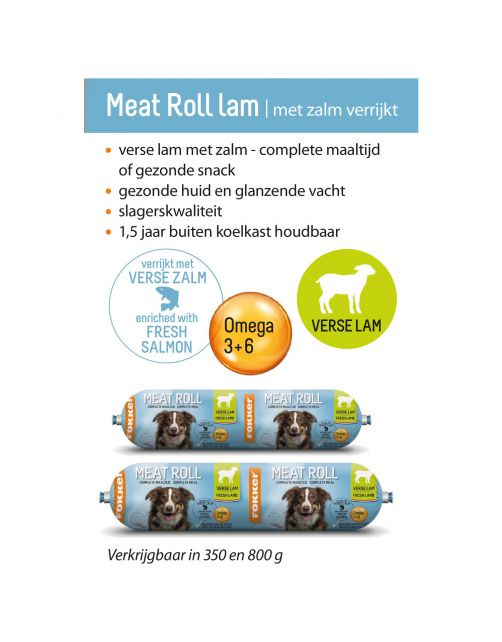 Fokker Dog Meat Roll - Hondenvoer - Lam 800 g