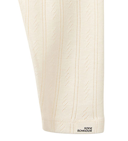 Sofie Schnoor Leggings - Nalinesb - Off White m. Lochmuster
