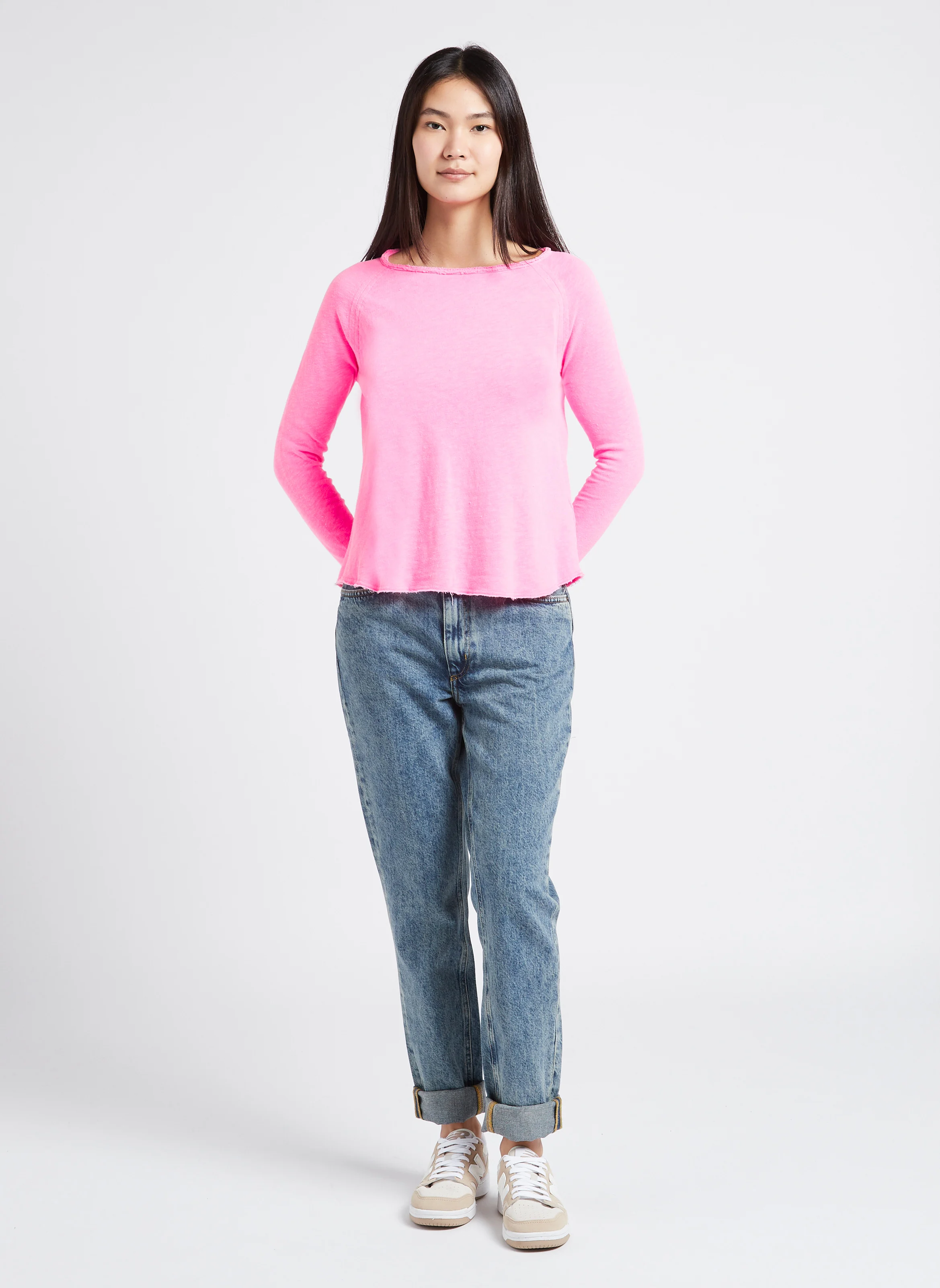 SONOMA - Tee-shirt à col bateau en coton | Rose