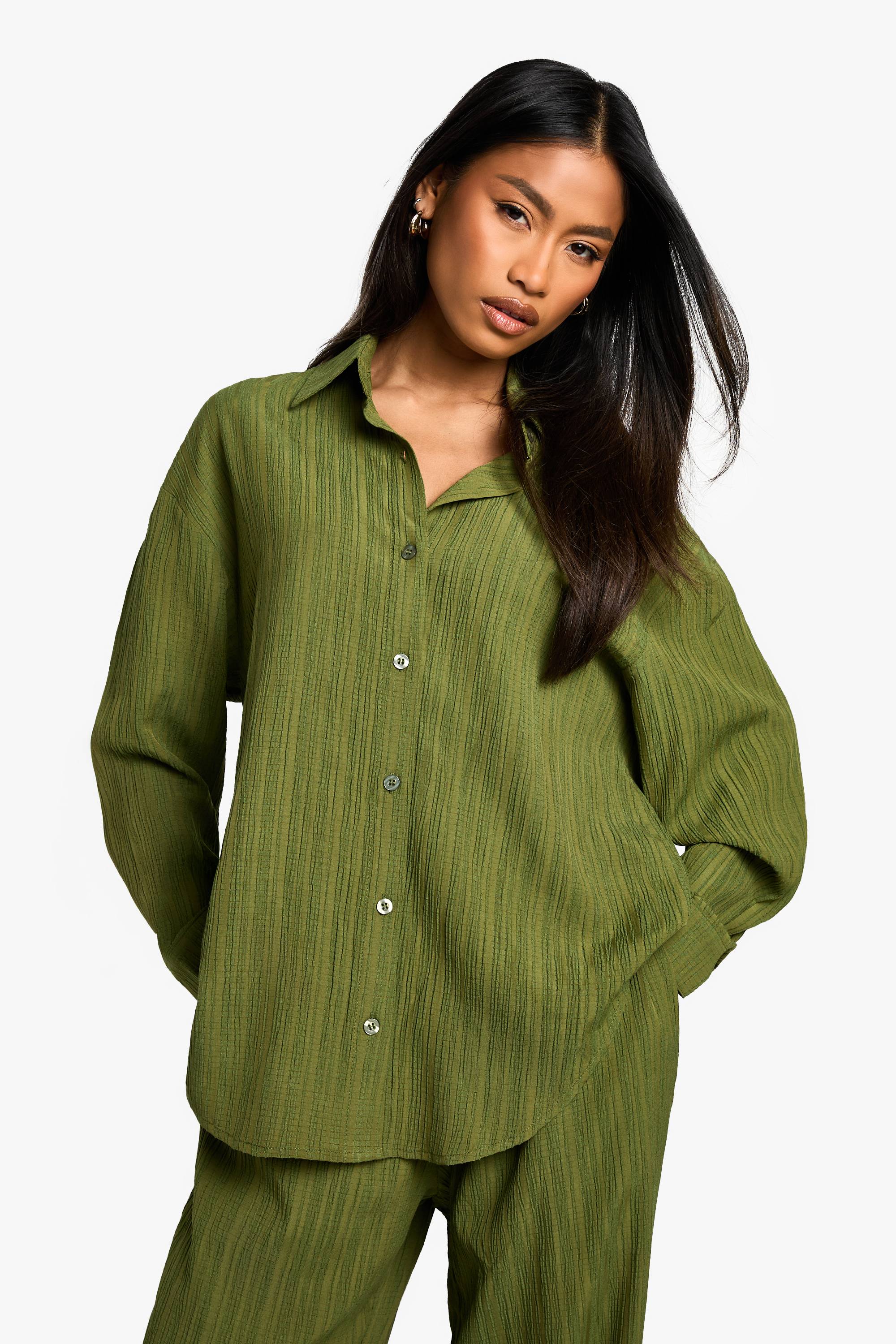 boohoo Chemise tissée texturée à effet froissé