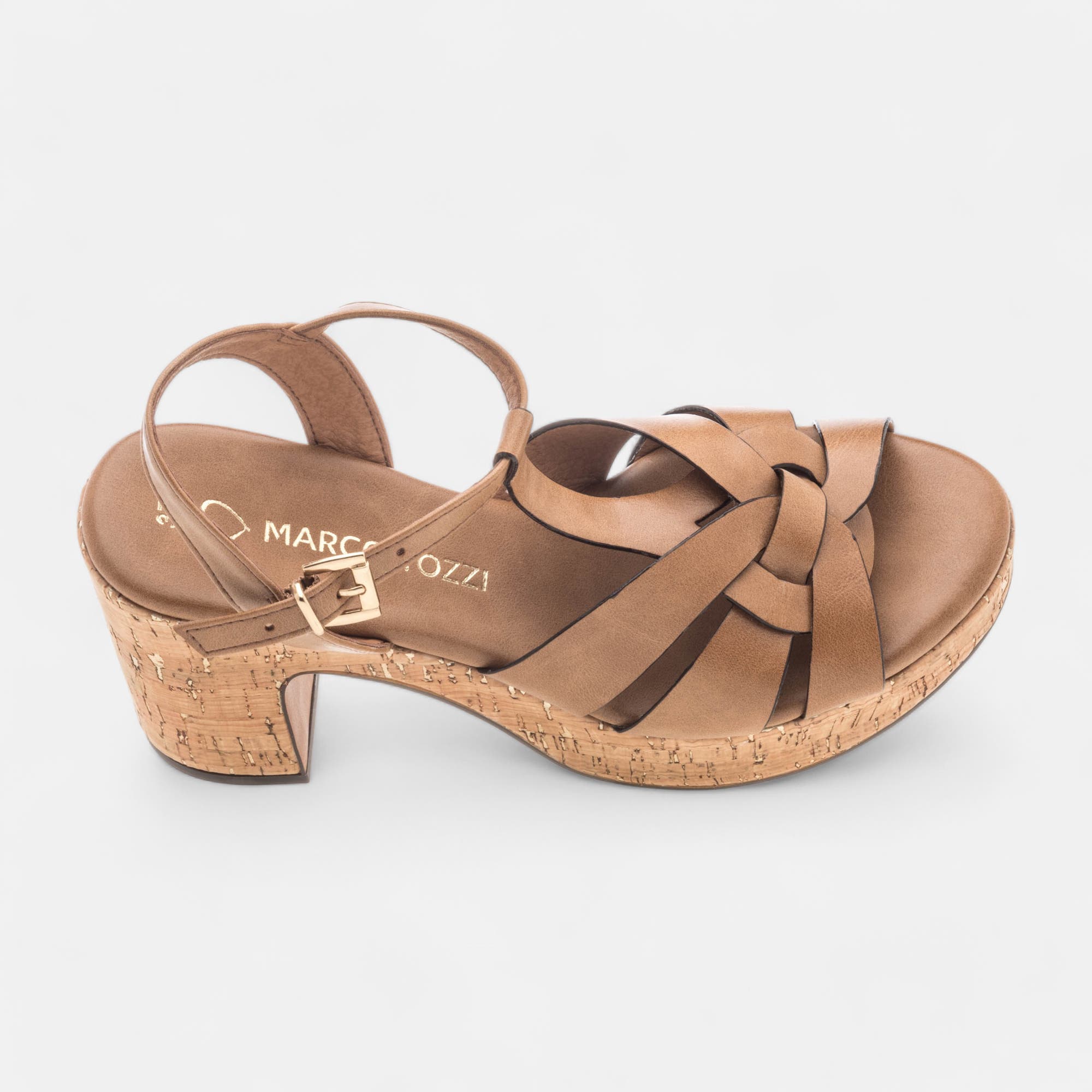 Nu-pieds à talon Femme cognac
